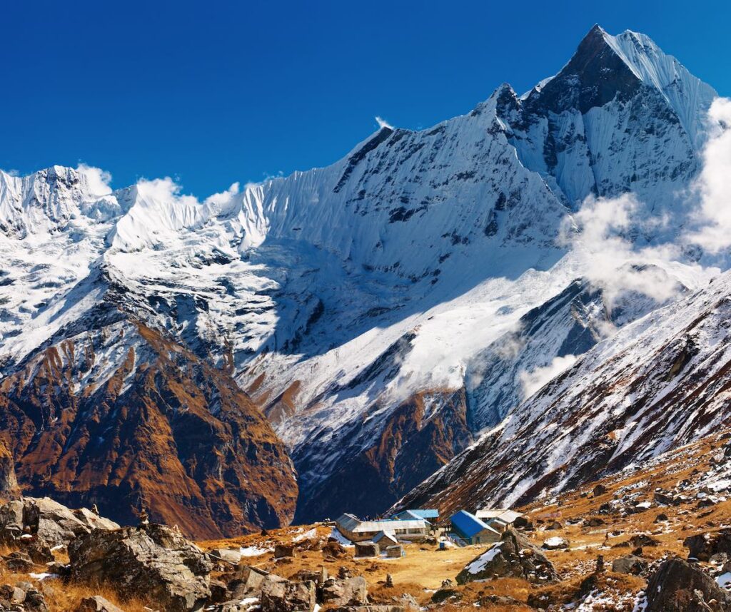 Machapuchare visto desde elTrekking del Annapurna Base Camp en 10 días en Nepal